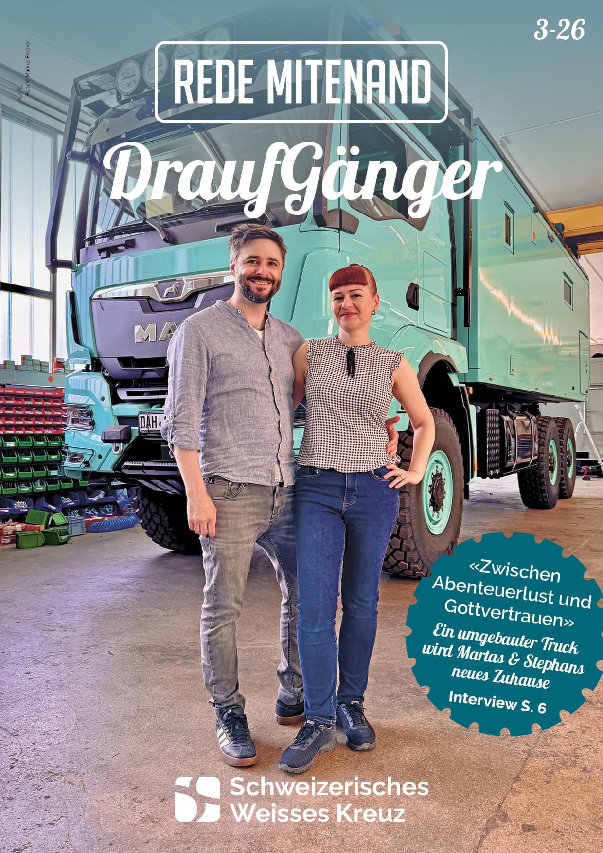 cover rm26 3 swk Titelseite Magazin «Rede mitenand» 3/2026 «DraufGänger»